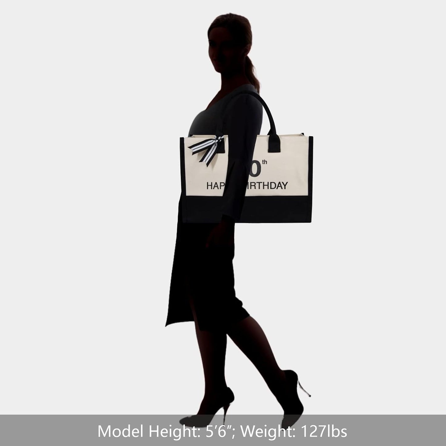TOPDesign Embroidery Canvas Tote Bag for Women, 40th Birthday Gifts for Her, Wife, Mom, Sister, Daughter, Aunt, Best Friend, Coworker, Turning 40 Years Old Present, Personalized Bag for Beach, Holiday