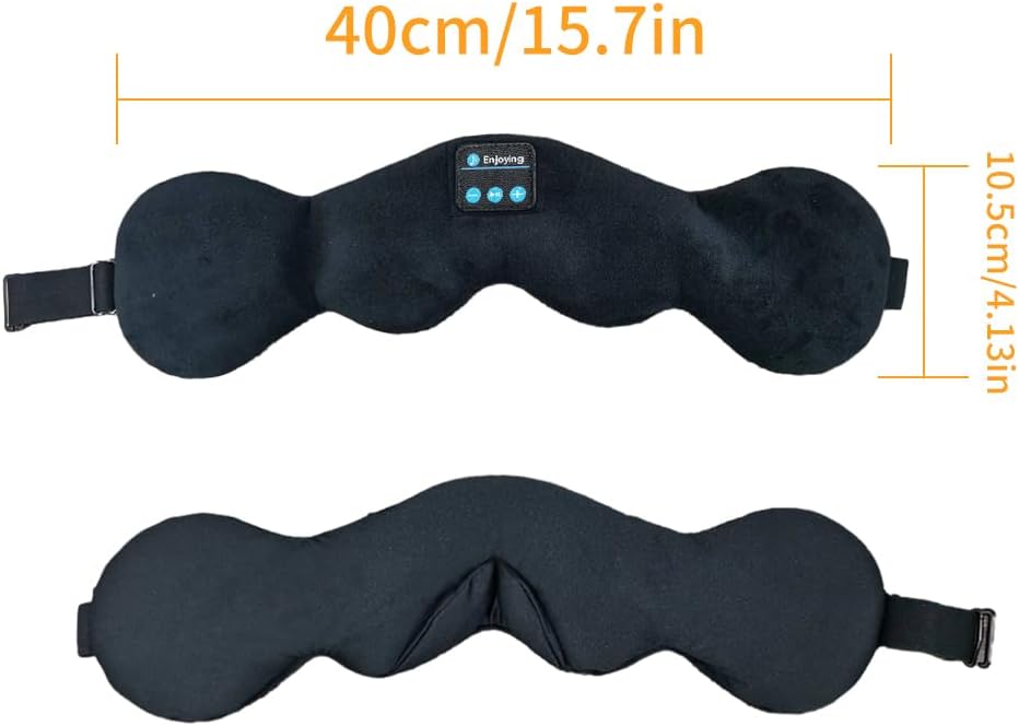 Bluetooth 5.4 Headphones Headband Eye Mask Wireless Sleep Mask,Blackout Bluetooth Eye Mask for Sleeping,Cotton Sleep Mask for Side Sleepers Adjustable Hook and Loop