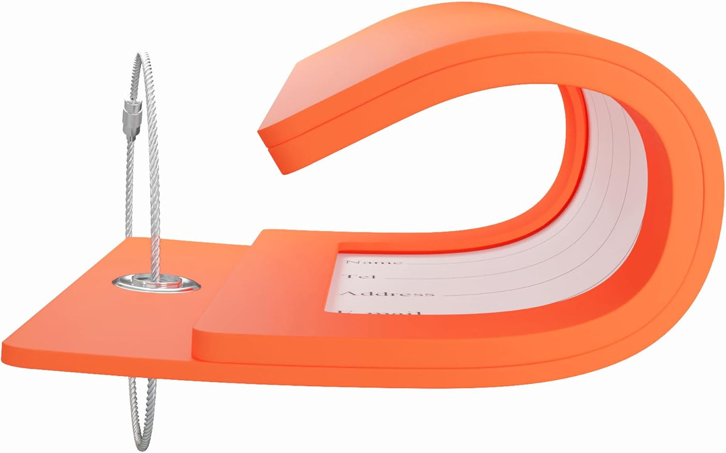 Gostwo 2 Pack Luggage Tags for Suitcases, 26 Initial Letter Travel Luggage Baggage Identification Labels ID Tag Fully Bendable Tags with Stainless Steel Loop (Orange) (Letter N)