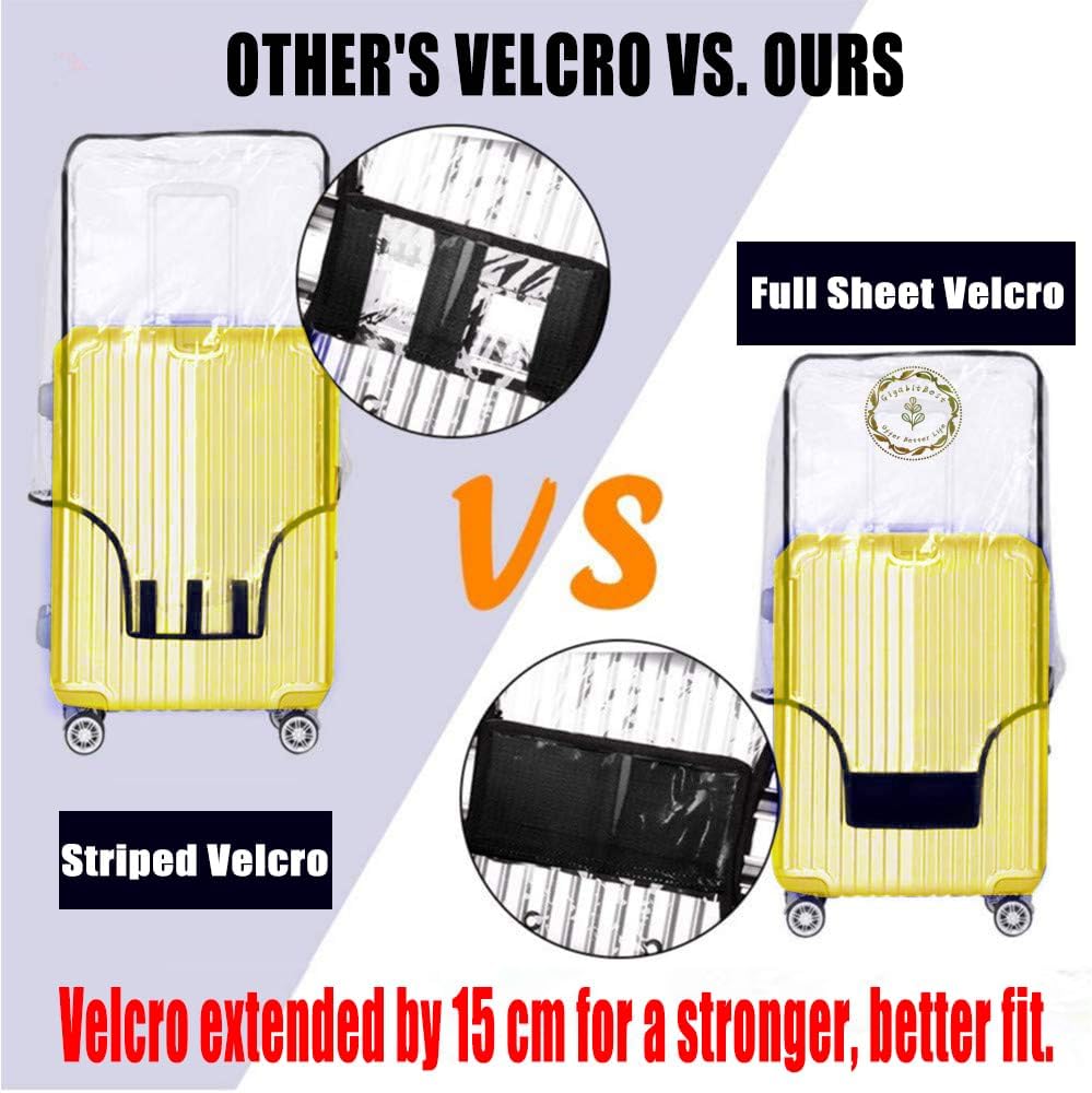 24 Inch Clear PVC Luggage Cover, 0.2mm Thick Lightweight Waterproof, Dustproof, Anti-Scratch Suitcase Cover, Luggage Covers for Suitcase TSA Approved, Fits 23"-24" Wheeled Luggage