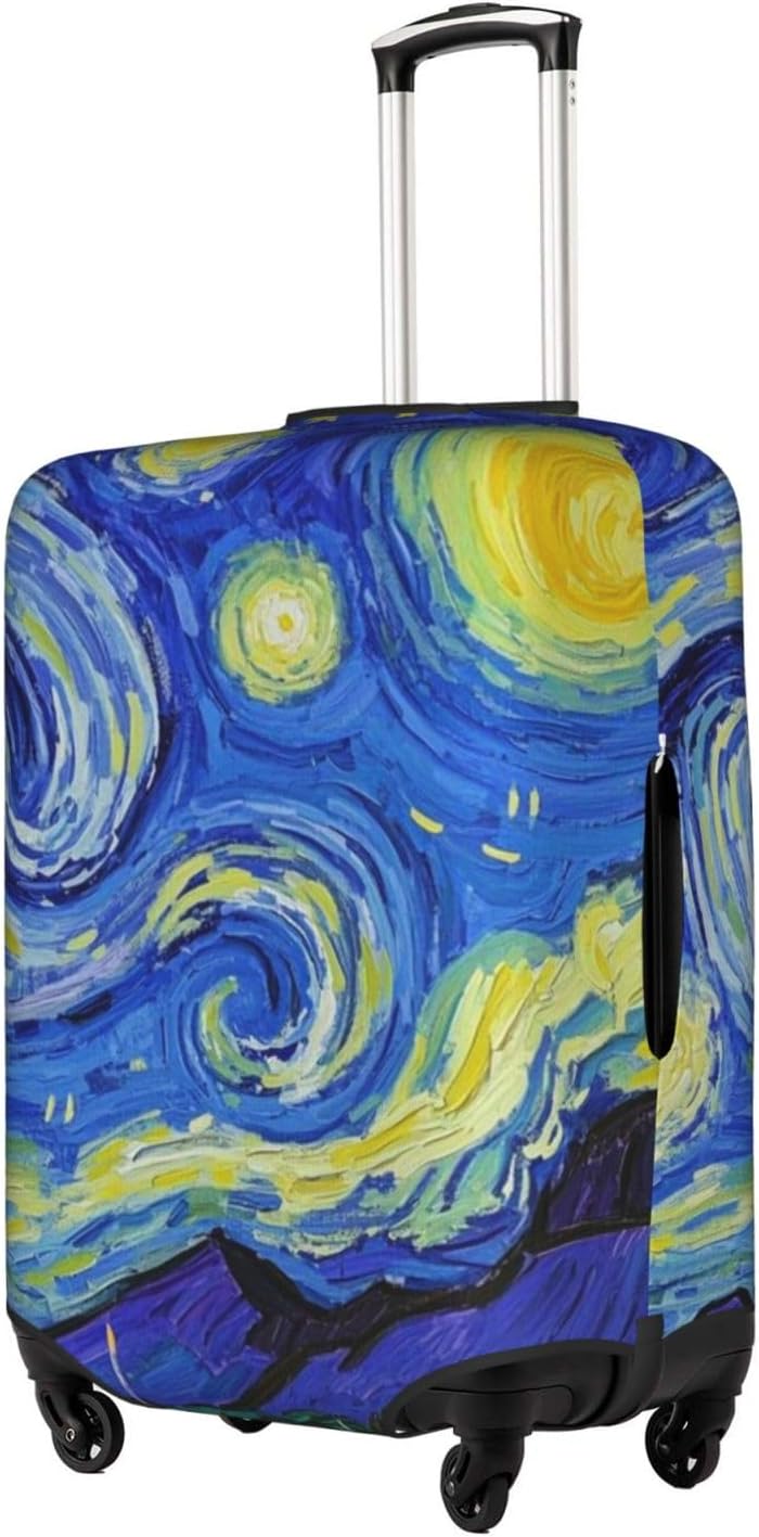 Vincent Van Gogh Starry Sky Night Luggage Cover Washable Suitcase Protector, Luggage Tag Travel Birthday Gifts For Men Women (XL 29-32 Inch Luggage)