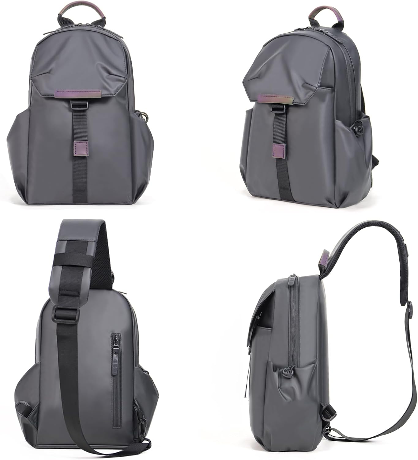 Crossbody Messenger Bag for Women Men Travel Backpack Convertibale Sling Bag Travel Hiking Daypack,Water-Resistant (gray, small)