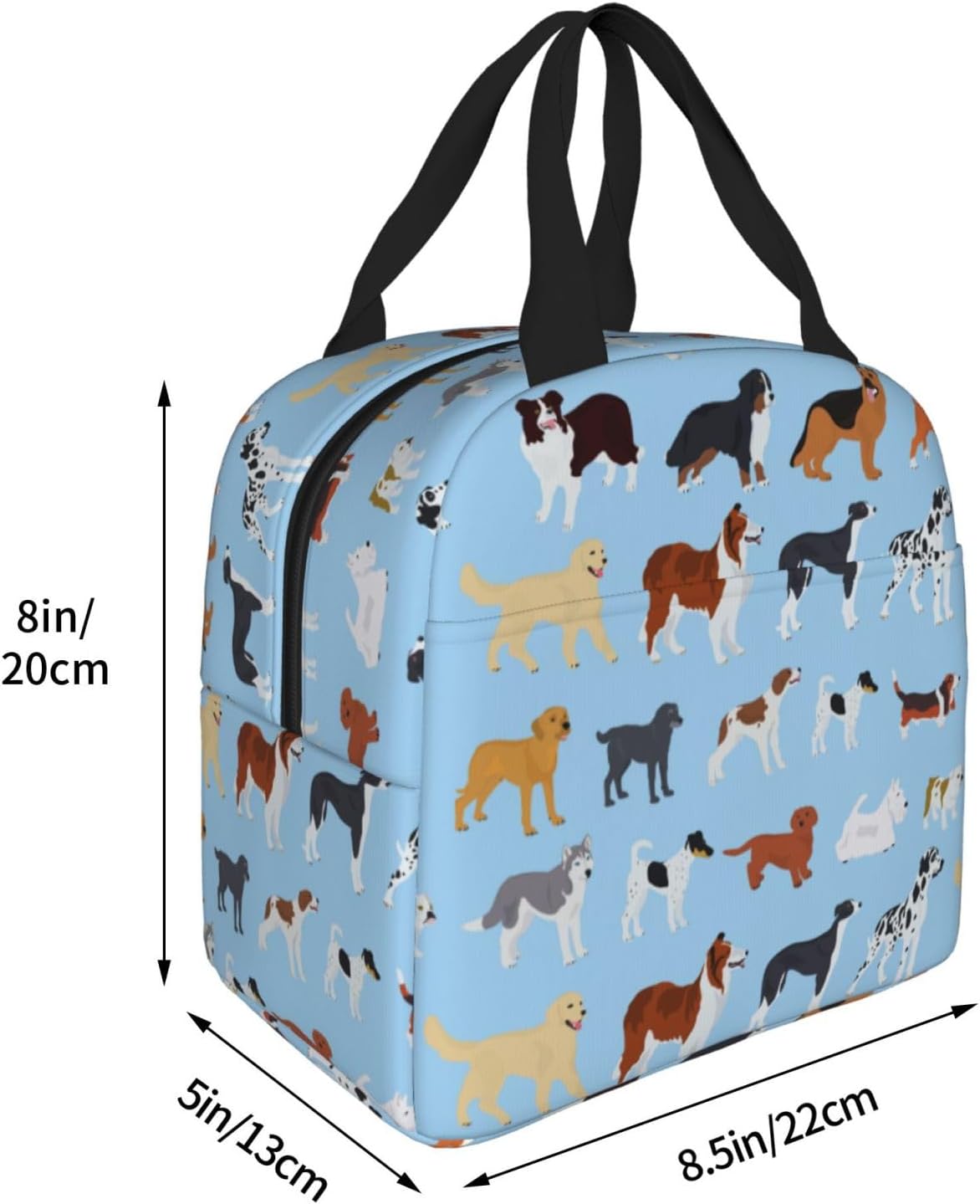 Cute Dog Lunch Box Puppy Lunch Bag Insulated Reusable Lunch Tote Bag Cooler Tote Bag for Men Women