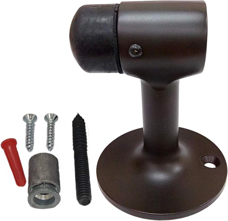 QCAA Solid Brass Door Stop, 3" Height, US10B ORB(Oil-Rubbed Bronze), Made in Taiwan, 1 Pack