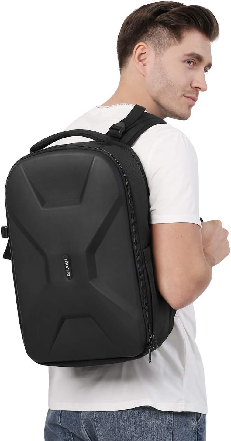 MOSISO Camera Backpack, DSLR/SLR/Mirrorless Photography Camera Bag 15-16 inch Waterproof Hardshell Case with Tripod Holder&Laptop Compartment Compatible with Canon/Nikon/Sony, Black