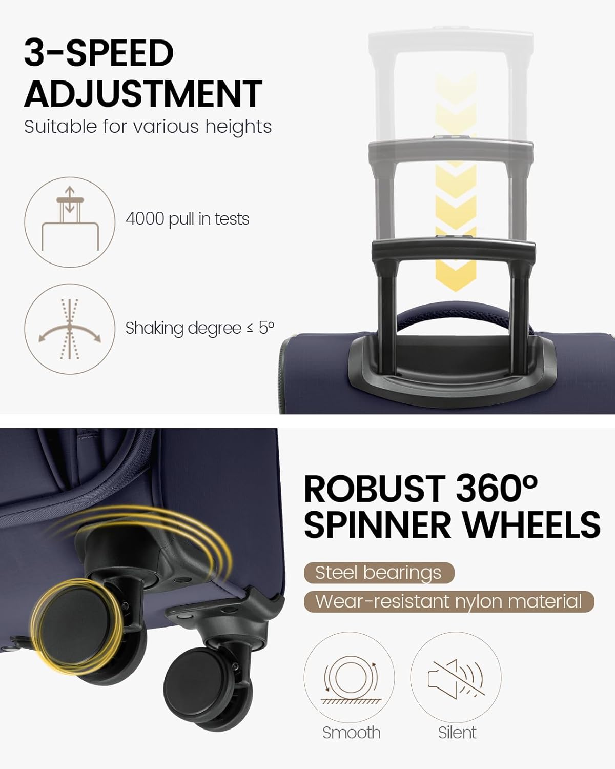 LOVEVOOK Carry On Luggage 22x14x9 Airline Approved, 22 Inch Softside Suitcases with Spinner Wheels, Lightweight Carry-on Suitcase with TSA Lock for Women Men, Large Luggage for Travel Business Trip