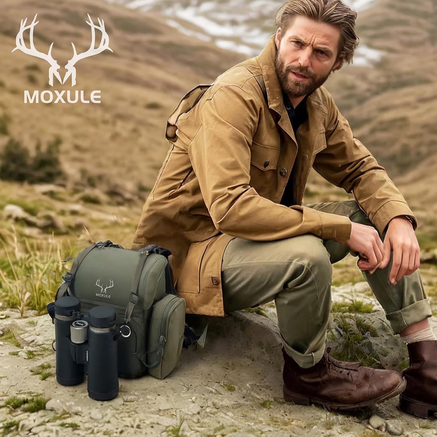Binocular Harness Chest Pack: Bino Case with Rangefinder Pocket for Hunting Birdwatching and Hiking