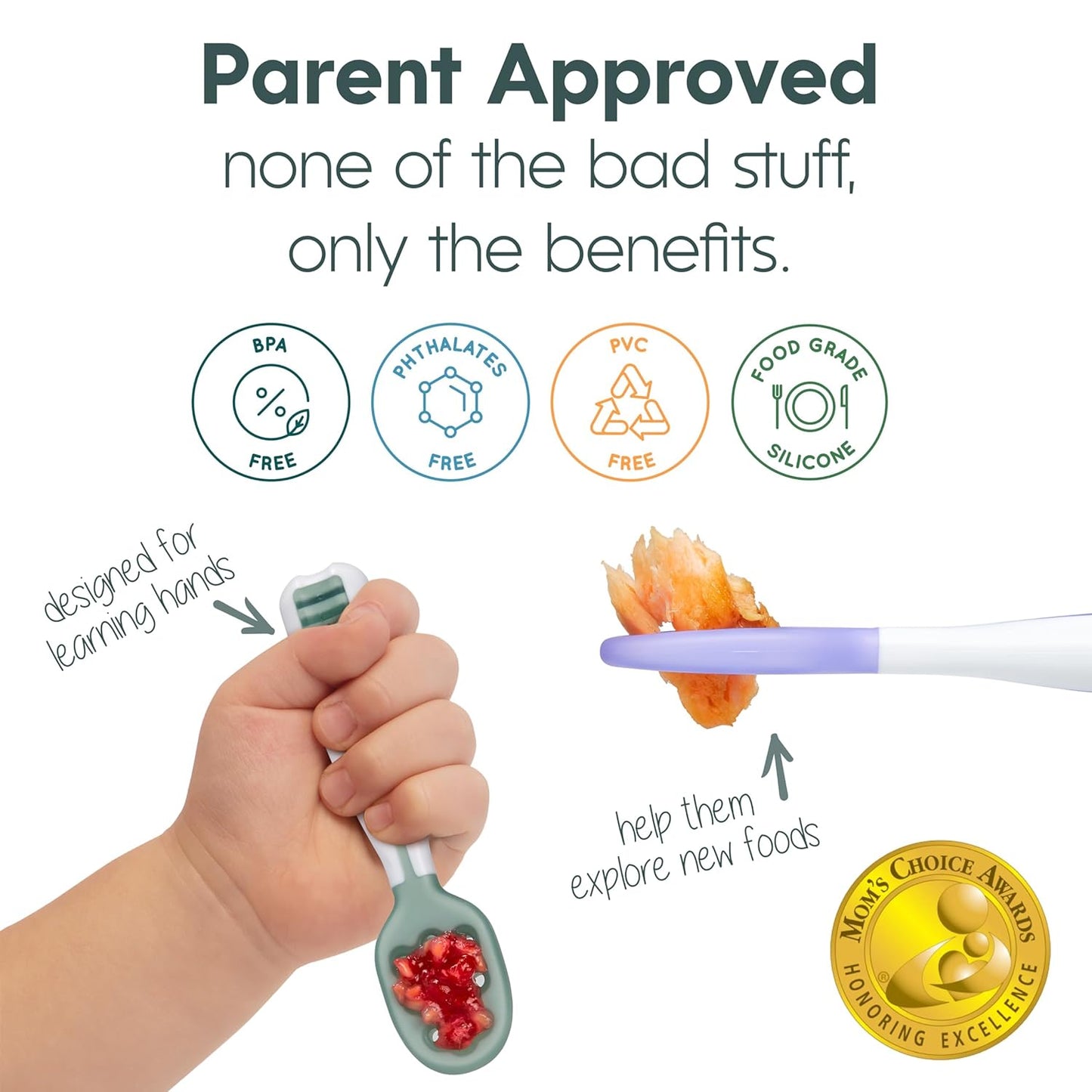 NumNum Baby Spoons Set, Baby Essentials Pre-Spoon GOOtensils for 6+ Months, First Stage Self-Feeding Spoons for Baby Led Weaning (BLW), Silicone Toddler Utensils, BPA-Free, 6 Pack Beach Party
