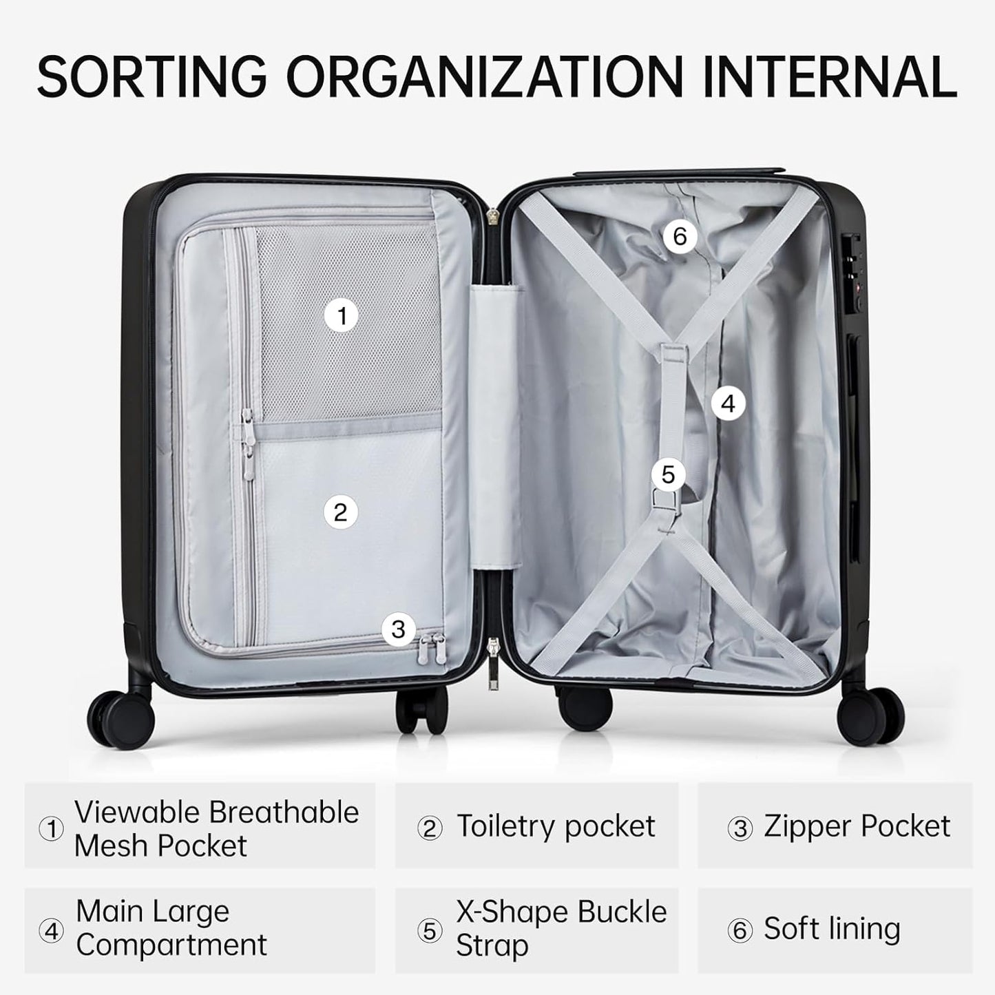 MILADA 28 Inch Luggage, Checked Luggage Large Suitcase With Wheels, Checked Bag Hard Shell Suitcases TSA Approved, Suitcase Large Long Trip Travel Luggage For Women Men, Grey