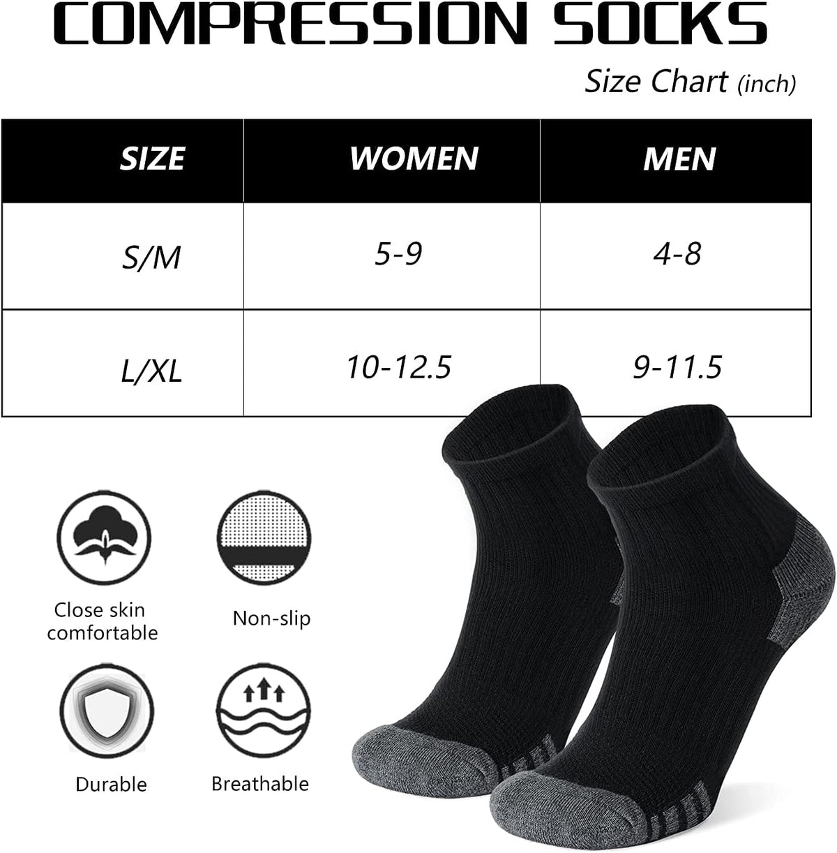 Iseasoo Copper Compression Socks for Men & Women – Plantar Fasciitis Relief, Ankle Support & Circulation – Running & Recovery
