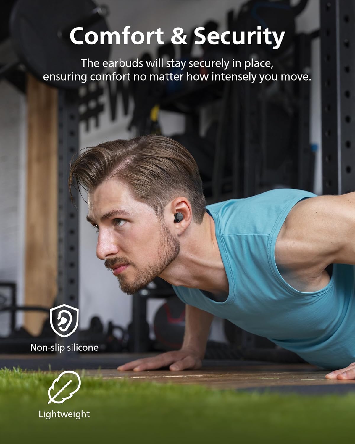 PHILIPS TAT1219 Wireless Earbuds,True Wireless Headphones,Powerful Bass with 10 mm Driver,Clear Call Quality with AI Mic,18 H Battery Life,Bluetooth 5.3,IPX4 Rating,Ergonomic Design for Comfort,Black