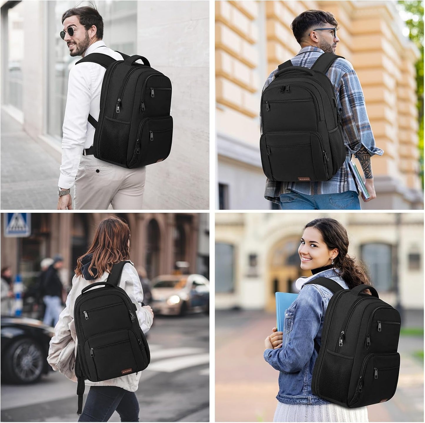 BIKROD Backpack for Men, TSA Travel Backpack, College Backpacks Water Resistant Back Pack with USB Charging Port, Business Anti Theft Durable Computer Bag Gifts Fits 17.3 Inch Laptop, Grey