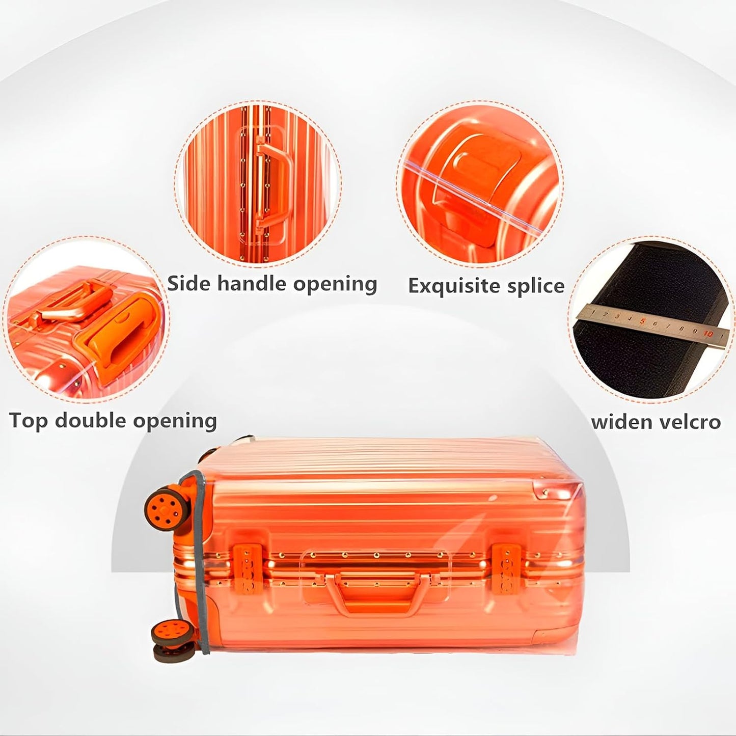 Luggage Cover 28 Inch TSA Approved,Full Clear 3mm Thickness Suitcase Cover for Luggage Suitable 28-29 Inch Suitable for Long Travel Accessories