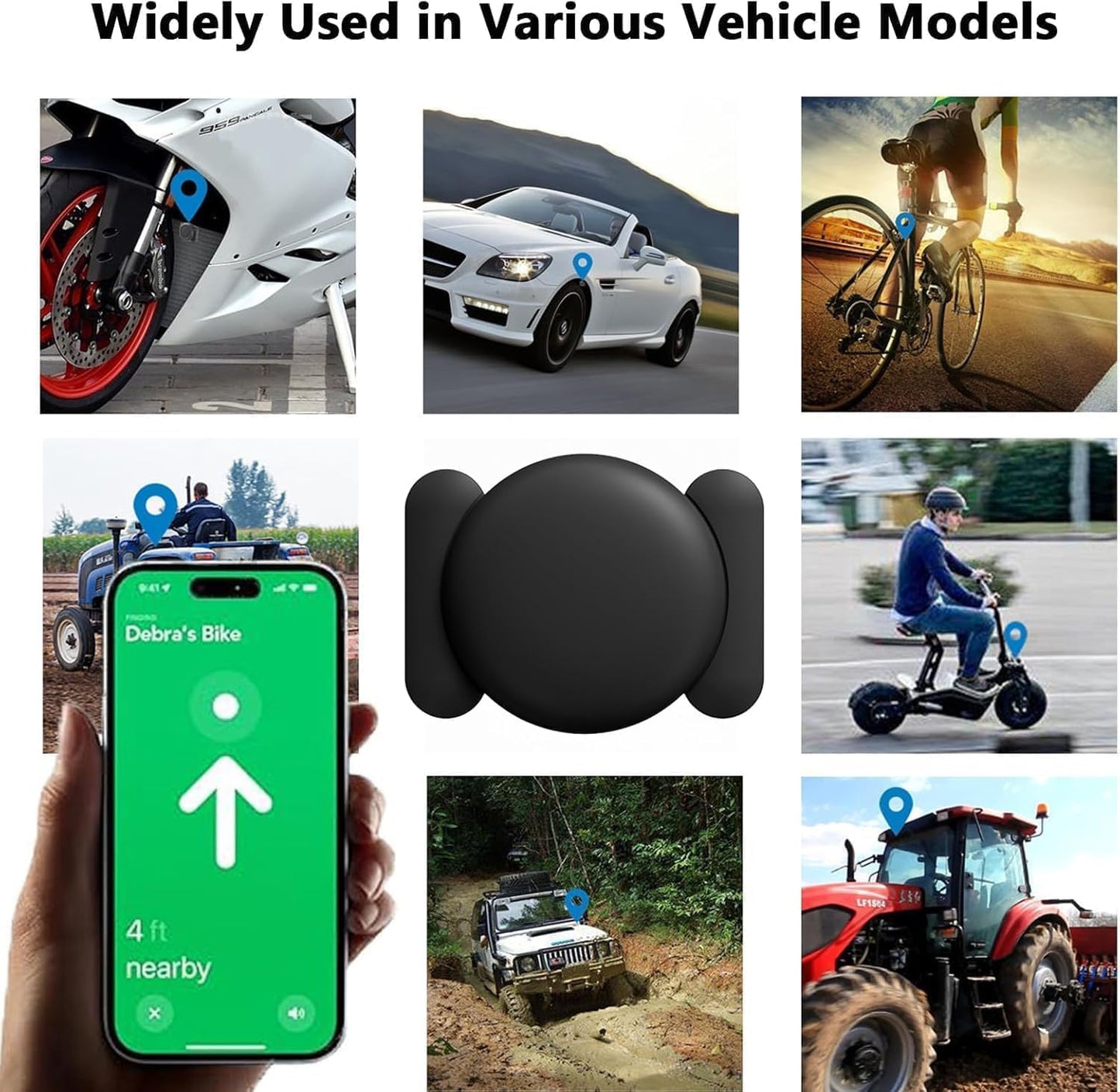 No Subscription Vehicle GPS Tracker,Portable Car GPS Tracker Work with Apple Find My(iOS Only,Mini Magnetic GPS Device Full Coverage Pinpoint Vehicle Location Elderly Children Pets (Black,2PCS)