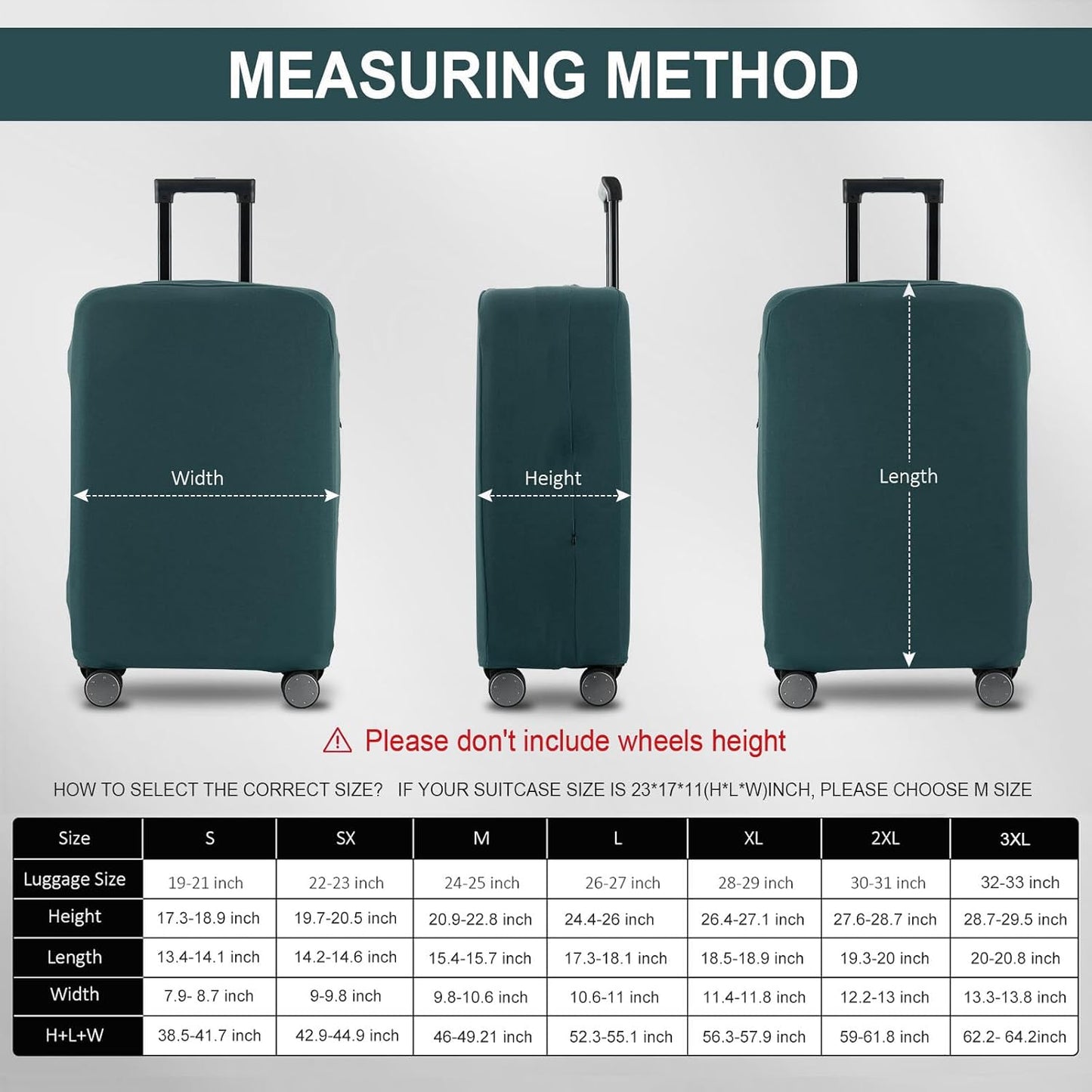Travel Luggage Cover Suitcase Protector Scratch-Resistant Fit 19-31 Inch Suitcase, Not Included Suitcase (Avocado Green, SX(22-23 inch))