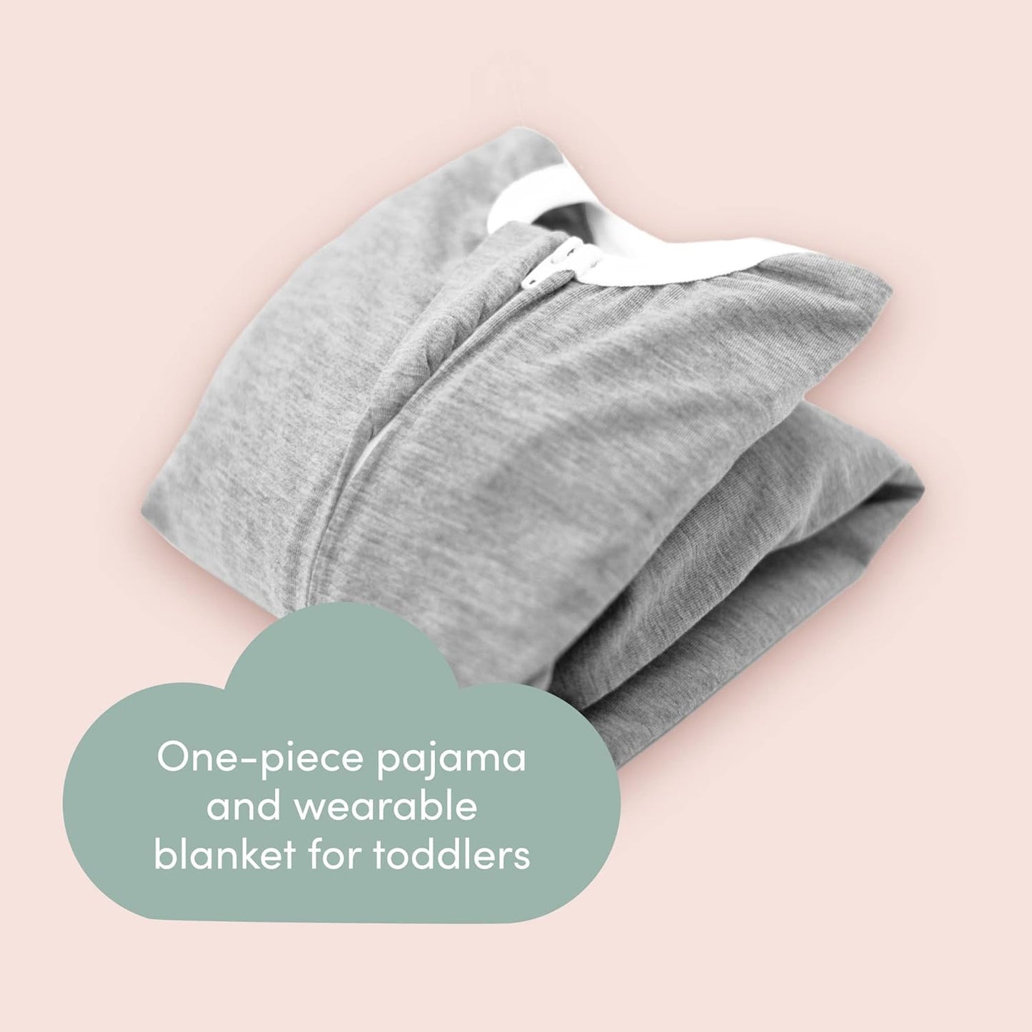 SleepingBaby Flying Squirrel Toddler Pajamas with Practical Zipper for Quick Diaper Changes and Travel Comfort - Heather Grey - 2-3T