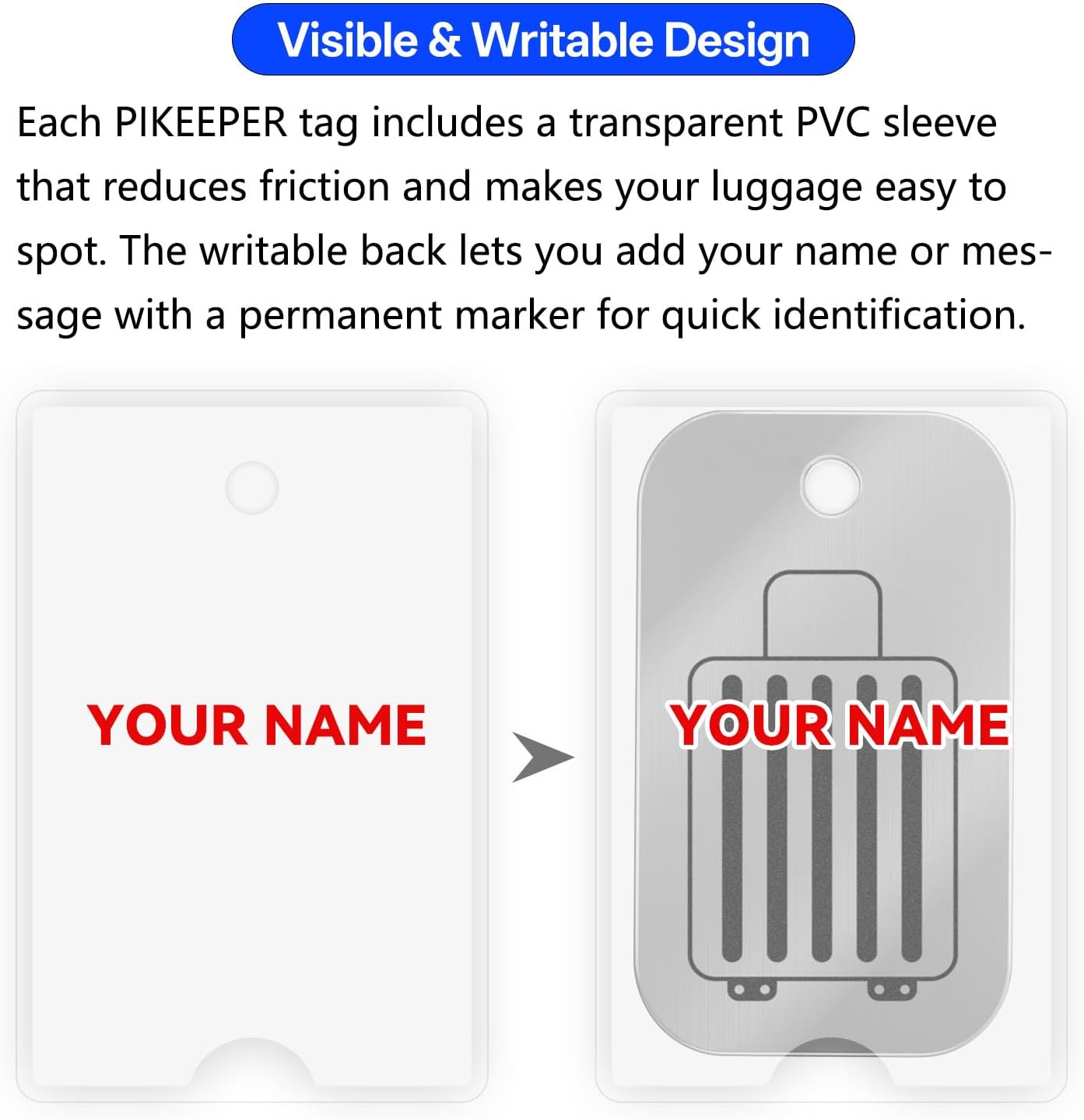 Smart Luggage Tags 2-Pack - QR Code ID Labels with Location Notification When Scanned, Waterproof & Durable, Customizable Cruise Tags for Suitcases, Backpacks & Travel