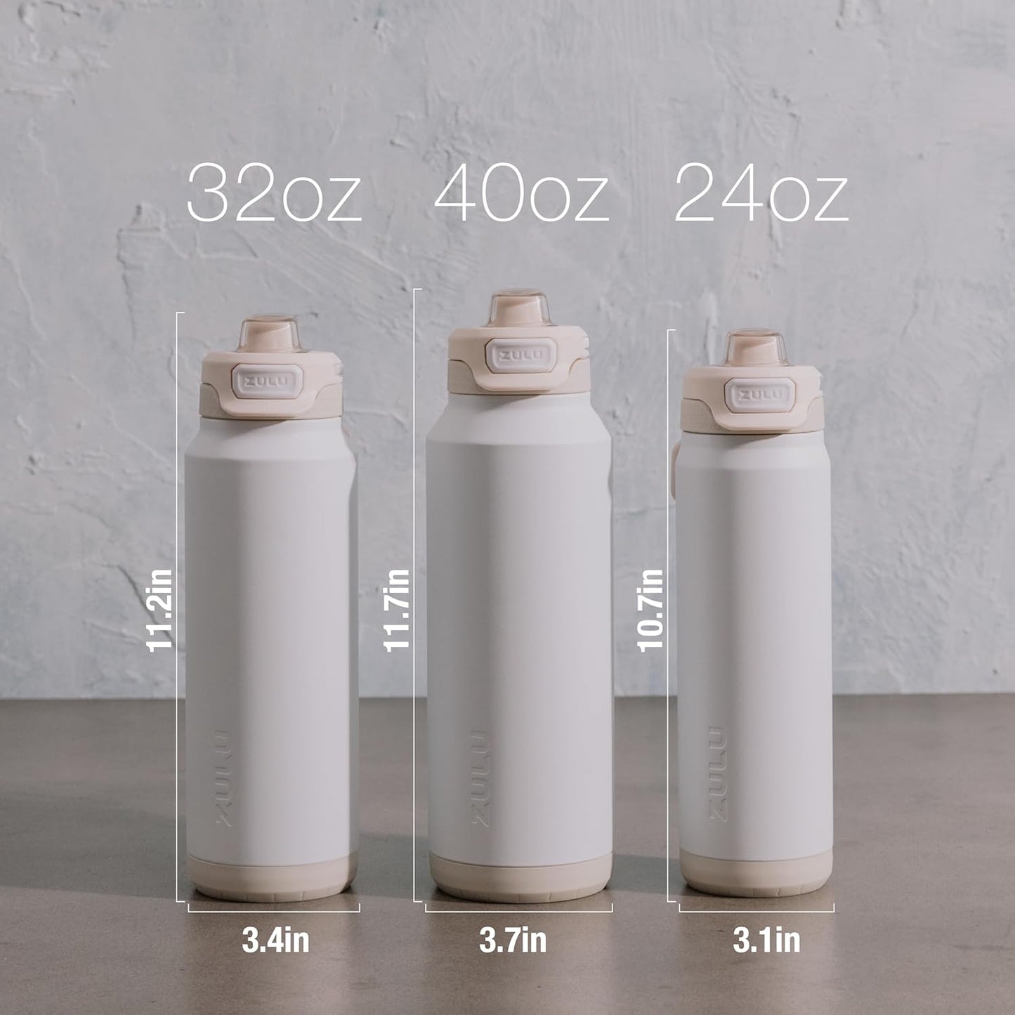 ZULU Powerfill Pro 40oz Stainless Steel Water Bottle with Quick Fill Lid, Triple Walled Vacuum Insulated Metal, Leak Proof Locking Lid, Sip and Chug, Reusable BPA Free, Sherbert