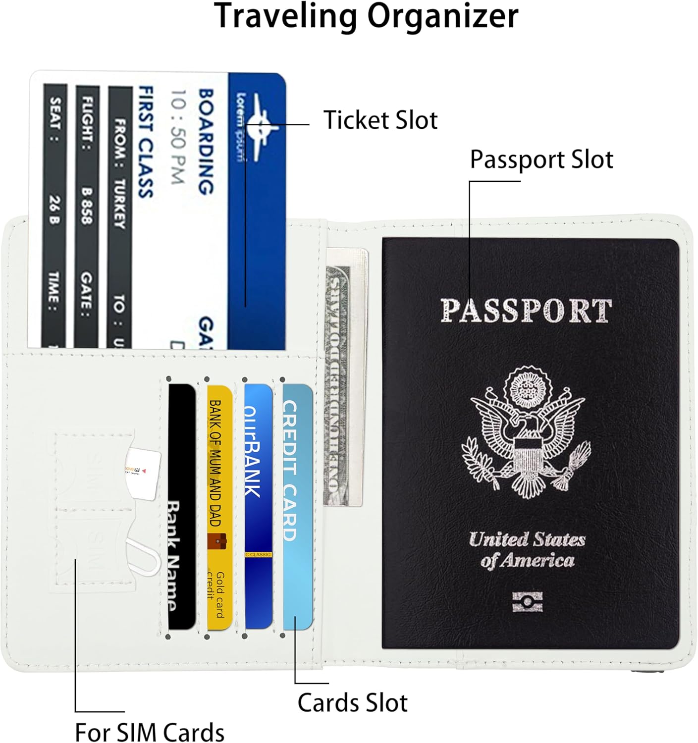 Passport Holder for Women and Men PU Leather Passport Cover for Travel (Mushroom)