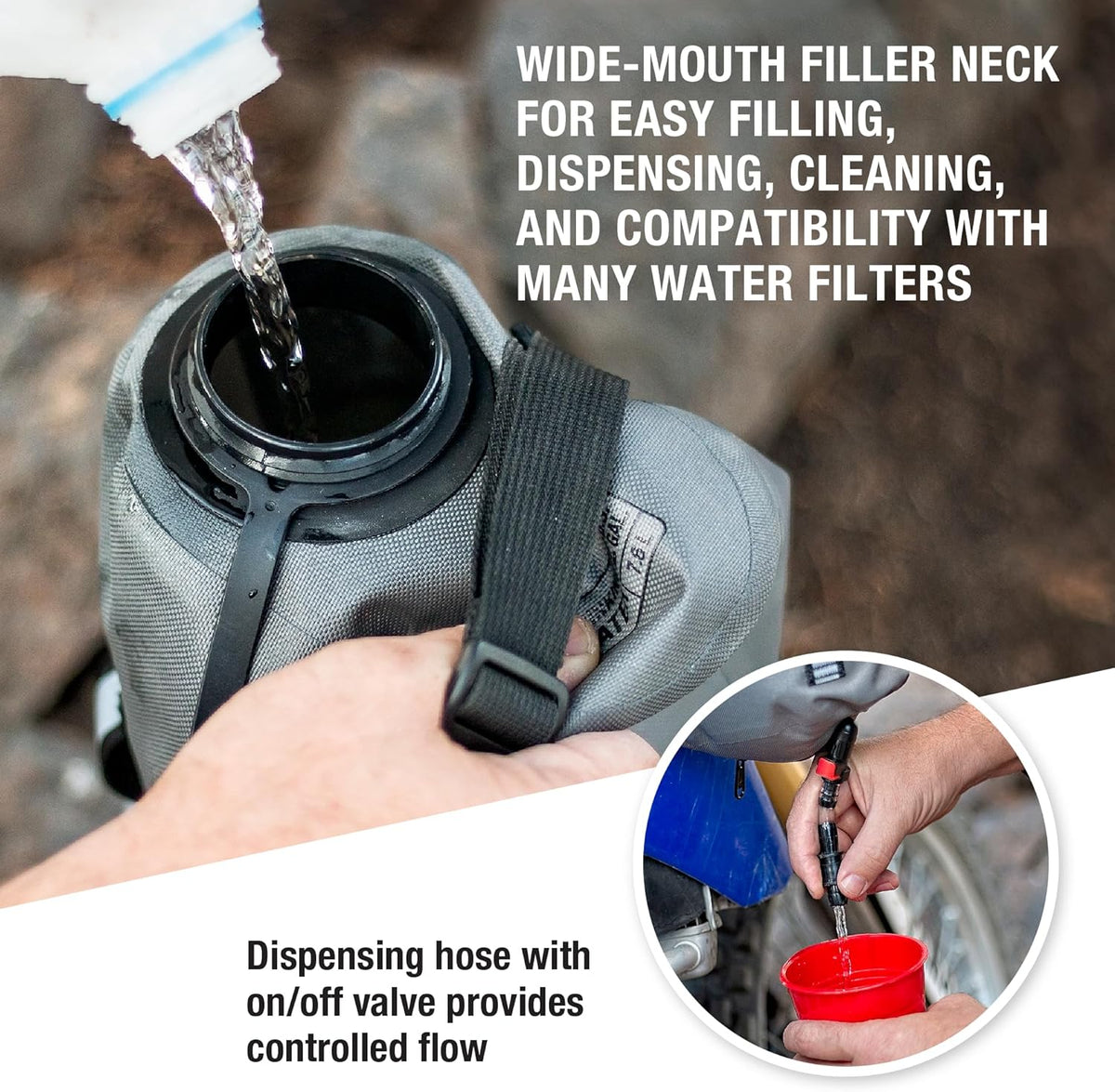 Giant Loop Cactus Canteen Water Reservoir, Foldable and Collapsible Utility Bladder for Drinking Water 1,2,3,5-Gallon (1-Gallon)