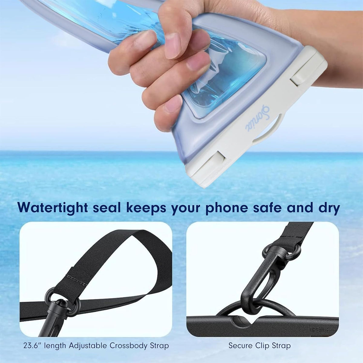 Sonix Waterproof Phone Pouch - Floating Phone Case Dry Bag w/Crossbody Lanyard - Beach Cruise Travel Essentials - Compatible w/All Devices, Touchscreen Friendly | Jelly Pink