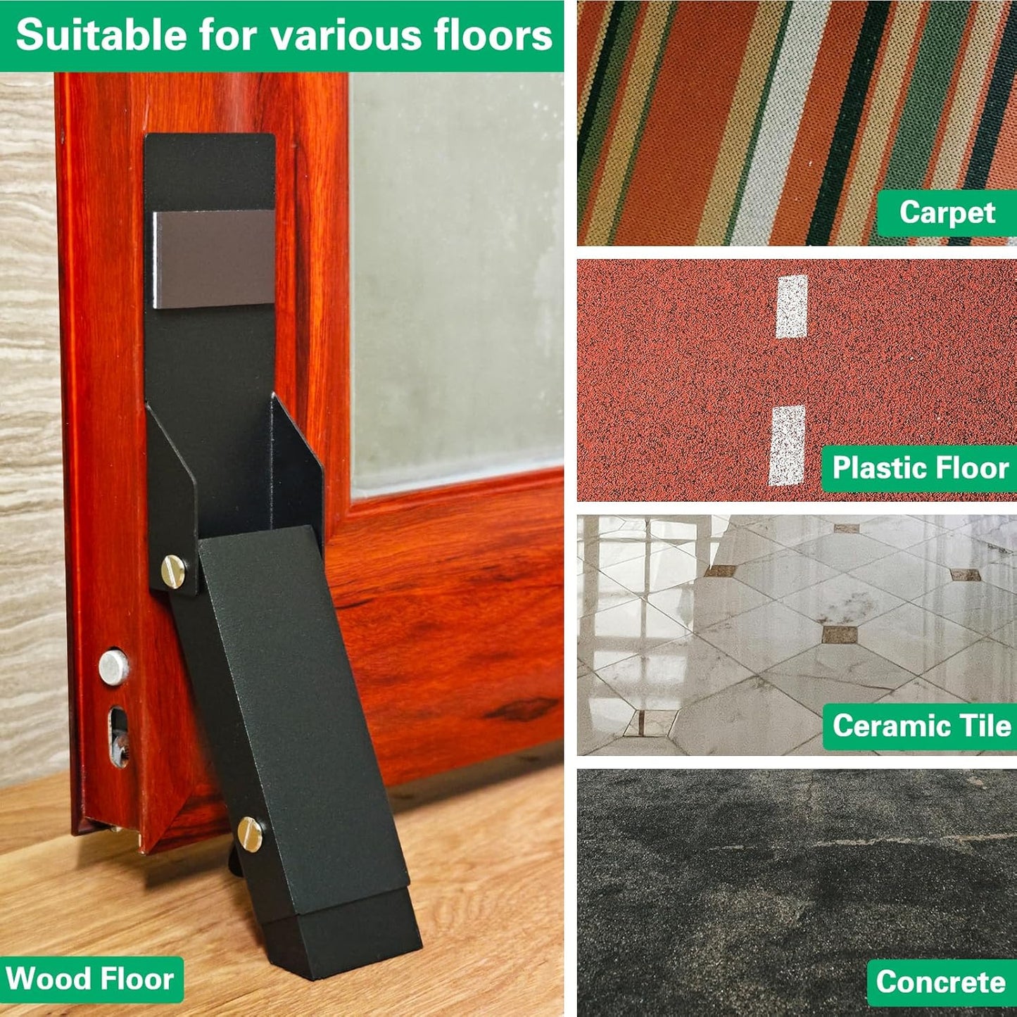 Door Stoppers, Kick Down Door Stop, Door Stopper for Bottom of Door, Suitable for Doors with a Gap Up to 3.5 Inches, Door Holder to Keep Door Open