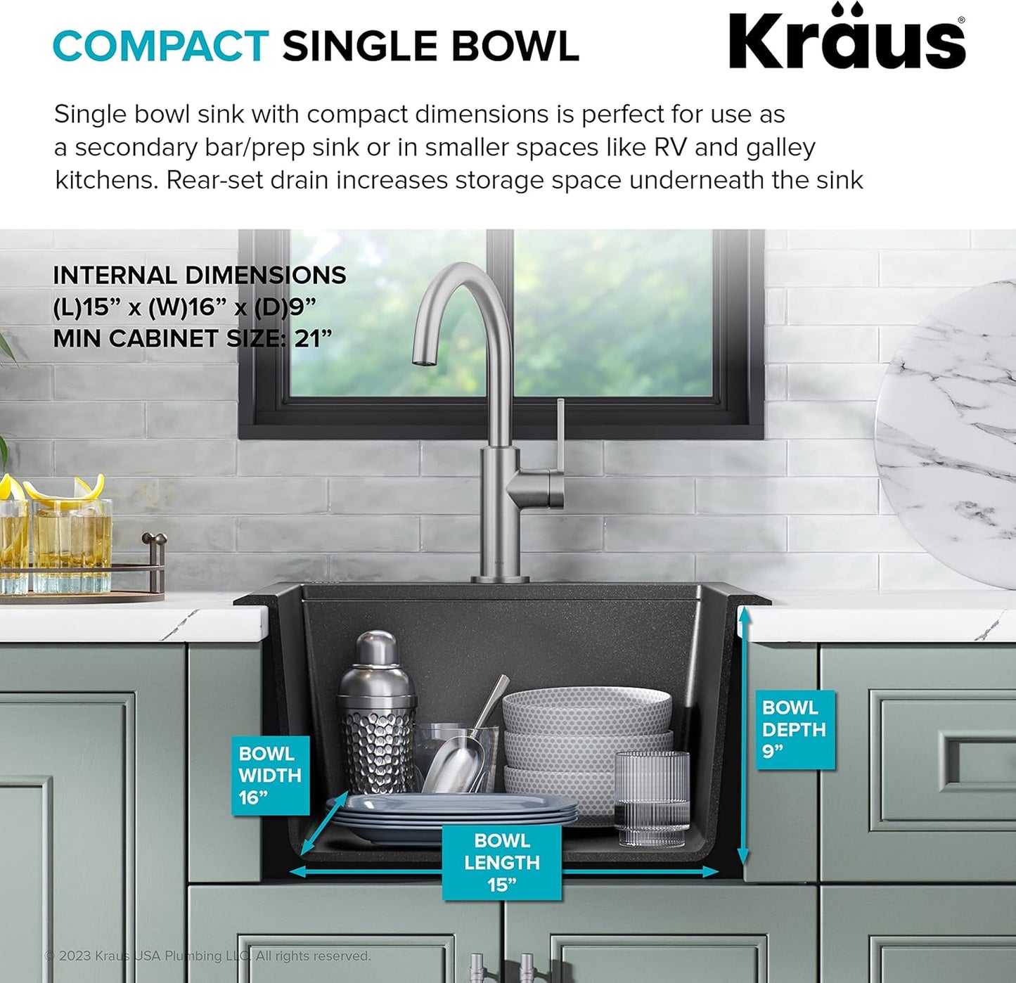 KRAUS Bellucci 18-inch Granite Workstation Drop In Top Mount Single Bowl Kitchen Sink in Metallic Black with Accessories, KGTW12-18MBL