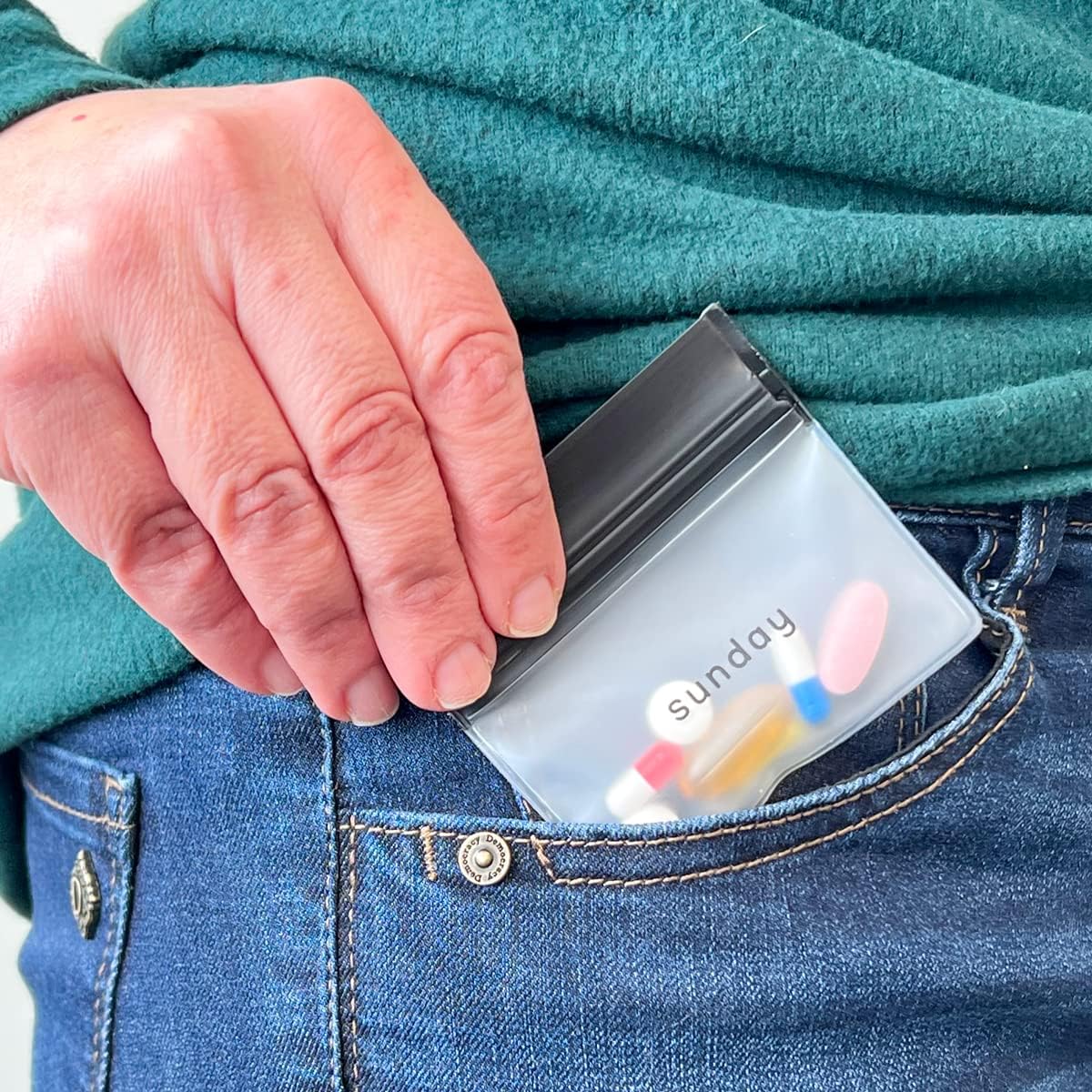 EZY DOSE Reusable 7-Day AM/PM Pill Pouch Set, Durable Multi-Purpose Travel-Sized Containers, Days of The Week Labels with Color for Easy Identification, Large Storage, Clear, BPA Free, TSA Approved