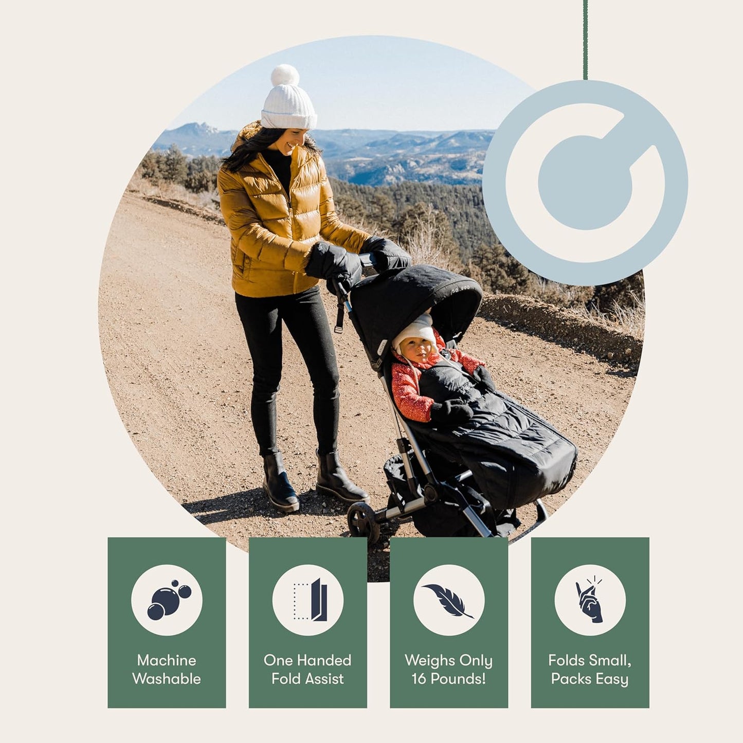 Colugo Compact Stroller - One Hand Fold Lightweight, Travel, Toddler, Airplane, Foldable Stroller with Rain Cover, Backpack and Cup Holder (Wild Child)