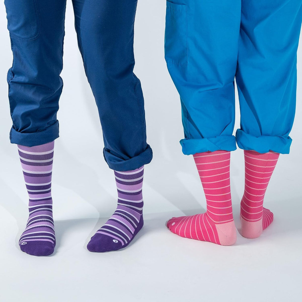 Medical Grade Compression Socks for Men & Women 15-20 mmHg by OrthoSleeve (Pink w/Stripes, Small)