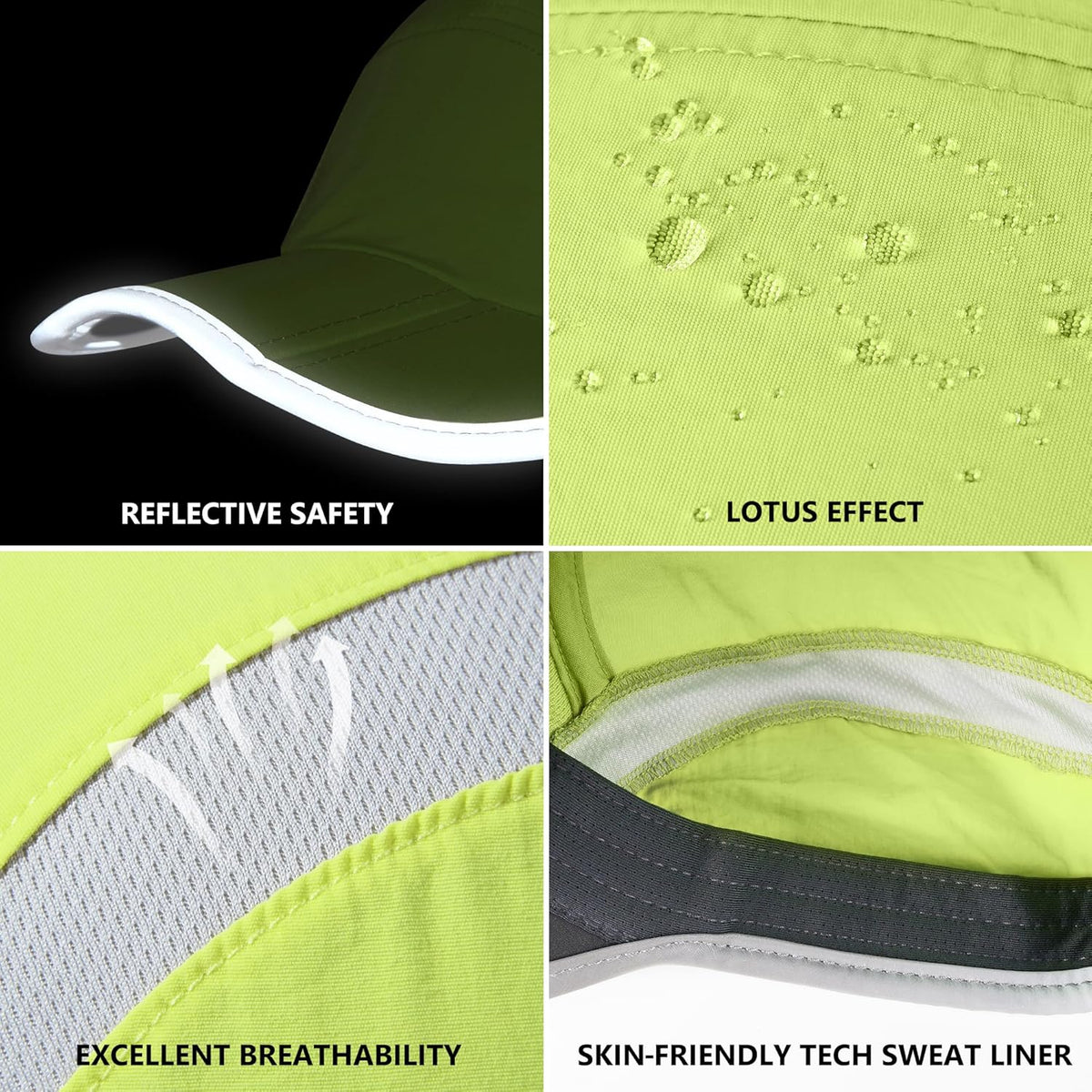 GADIEMKENSD Reflective Folding Outdoor Hat Unstructured Design UPF 50+ Sun Protection Sport Hats for Womens and Mens
