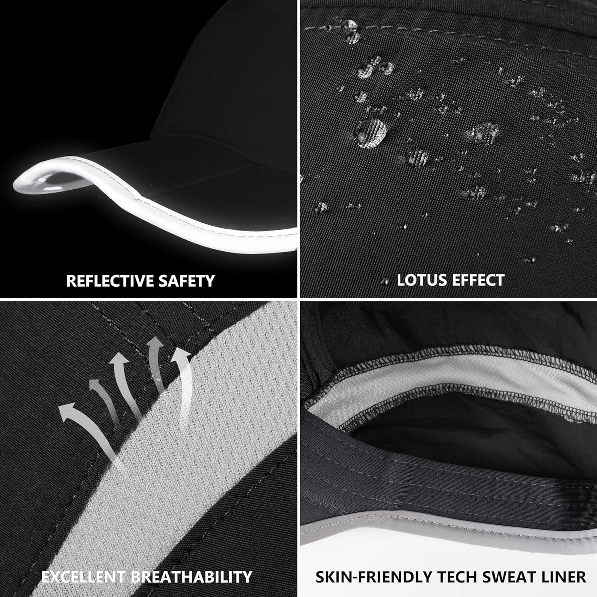 GADIEMKENSD Reflective Folding Outdoor Hat Unstructured Design UPF 50+ Sun Protection Sport Hats for Womens and Mens