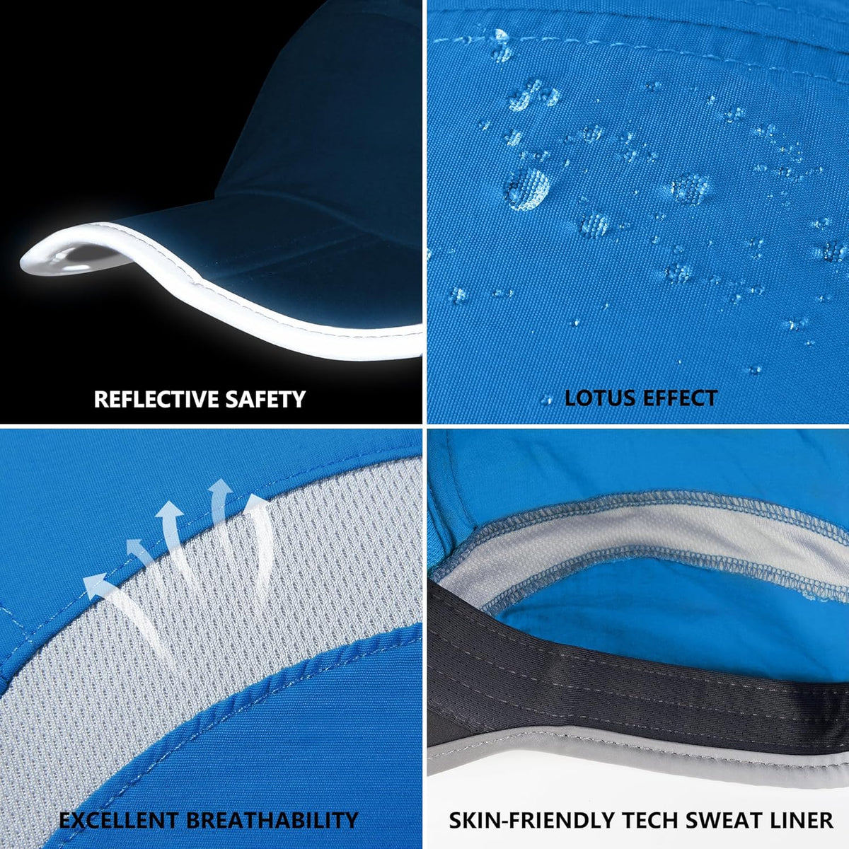 GADIEMKENSD Reflective Folding Outdoor Hat Unstructured Design UPF 50+ Sun Protection Sport Hats for Womens and Mens