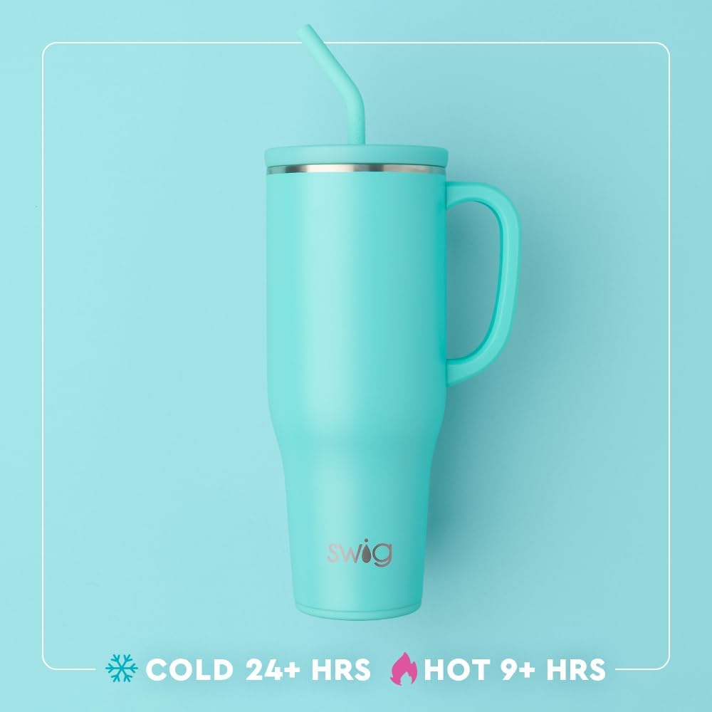 Swig Life 40oz Mega Mug, 40oz Tumbler with Handle and Straw, Extra Large Insulated Tumblers, Cup Holder Friendly Travel Mug (Idaho)