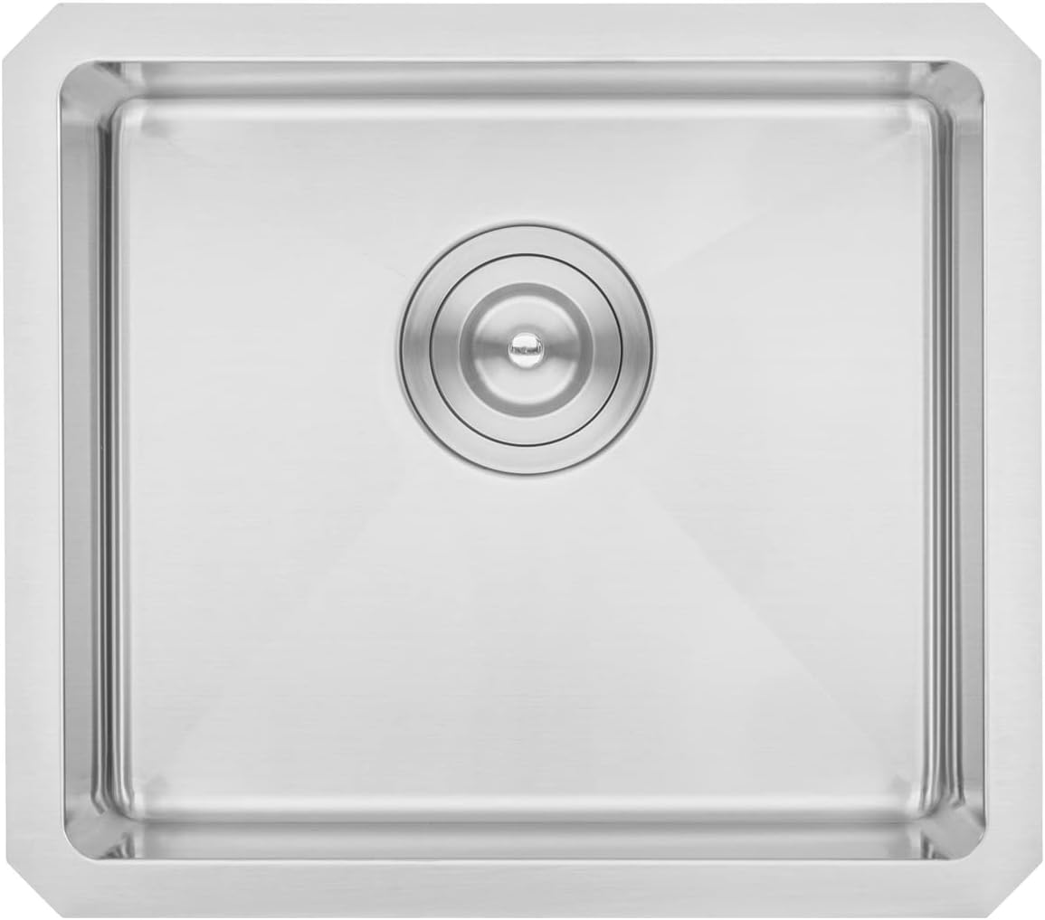 17 in. x 15 in. x 9 in. 16-Gauge Stainless Steel Undermount Single Bowl Bar Prep Kitchen Sink with Silicon Dishrack and Strainer