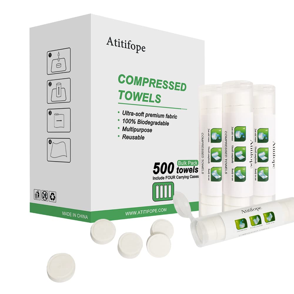 Compressed Towel Camping Hiking Travel Reusable Clean Towels Coin Tissues Bulk Pack 500Count