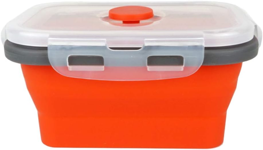ECOmorning 3 Piece Silicone Food Storage Containers Collapsible Silicone Bowl with Airtight Silicone Lids, Collapsible Lunch Box - Microwave, & Freezer Safe, 350ML