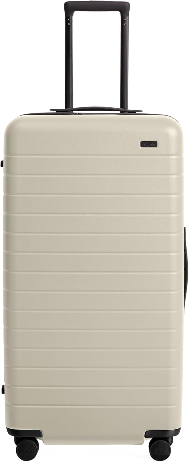 Away Large Trunk Luggage, 31 Inch Hardside Suitcase with Spinner Wheels, Lightweight & Durable, TSA Lock, Ideal for Long Trips, Salt White Matte