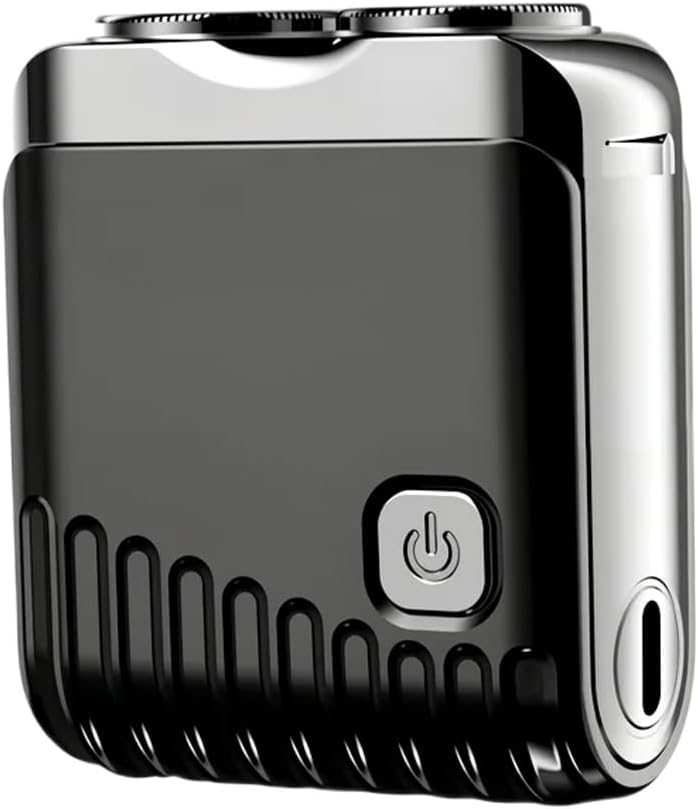 Mini Electric Shaver, Dual Head Waterproof Rechargeable Razor Mini Wet Dry Shaving Razor for Travel Home Use (Black)