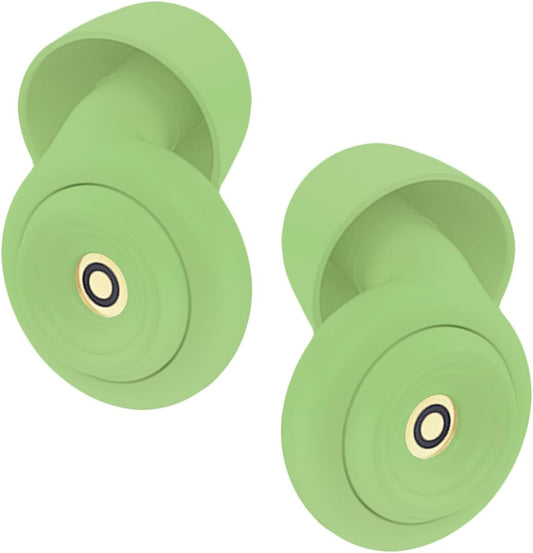 Ear Plugs for Sleeping Reusable Earplugs for Concerts Noise Cancelling Soft Silicone Noise Reduction Earbuds for Travel, Focus, Work 33-45dB Hearing Protection with 9 Ear Tips & Case (Green)