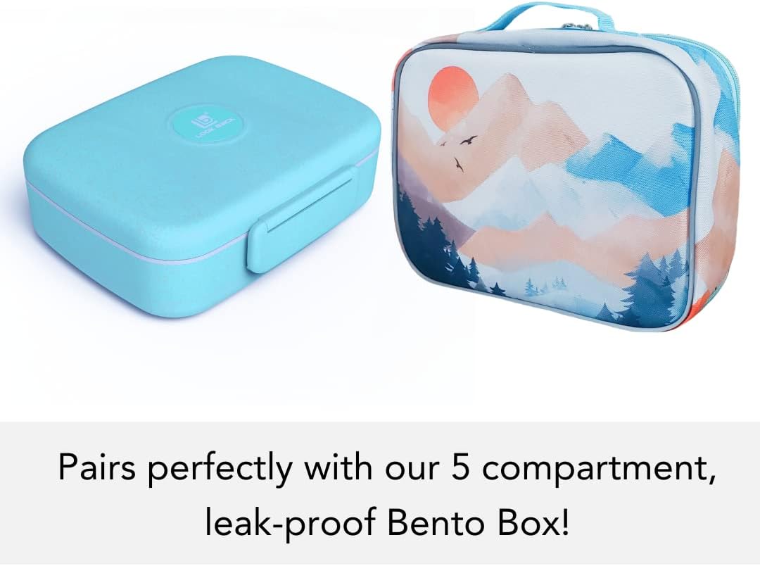 Fenrici Watercolor Lunch Box for Girls, Kids, Teens, Women Insulated Lunch Bag, Soft Sided Compartments, Spacious, BPA Free, Food Safe, 10.8in x 8.5in x 2.8in (Limited Edition)