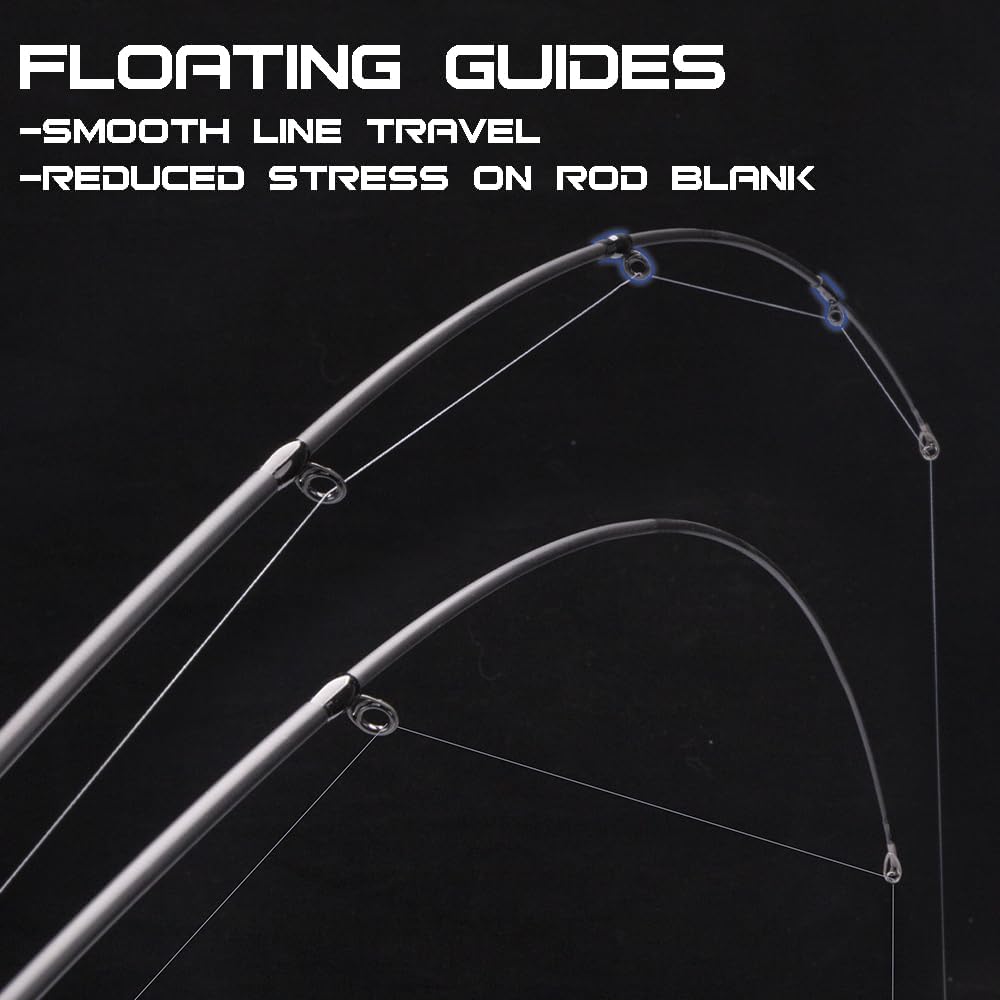 RIFT Venture Telescopic Fishing Rods, Rubber Grips, Fuji Guides, Carbon Fiber Rod, Durable Solid Carbon Tip, Floating Guides, Spinning Casting Travel Rod