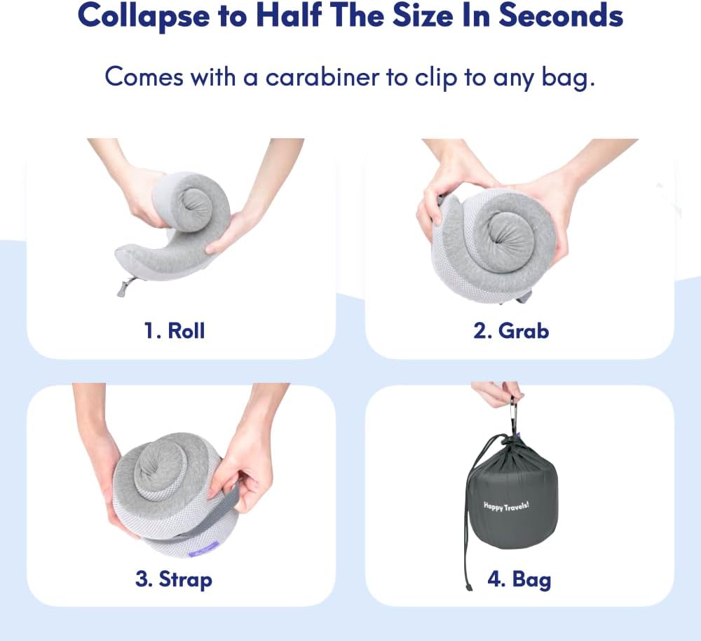 C CUSHION LAB Travel Pillow, Award-Winning Patented Ergonomic Design for Chin & Neck Support Memory Foam Neck Pillow, Compact Airplane Pillow for Traveling, Flight, Car (Hunter Green, Medium)