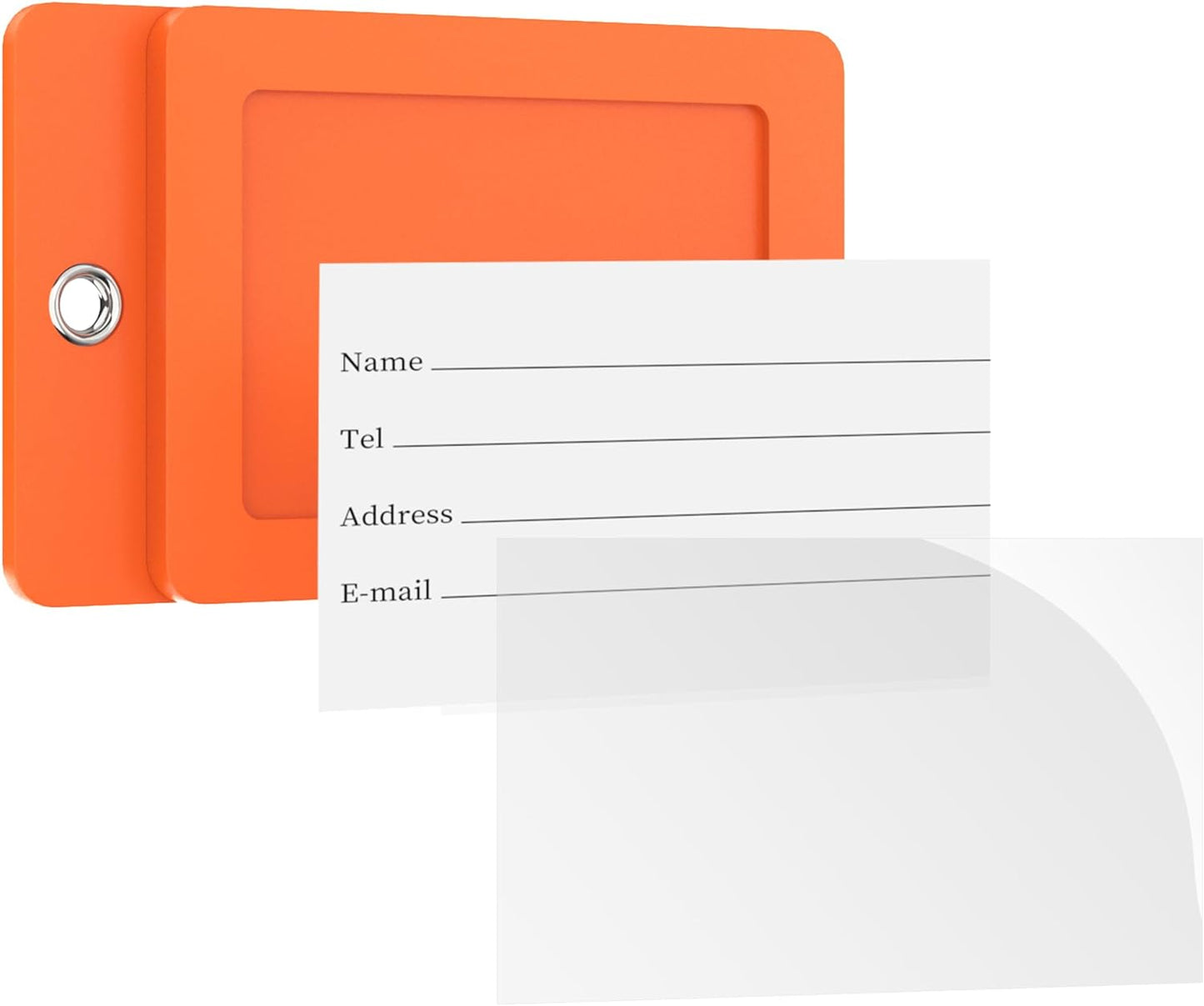 Gostwo 2 Pack Luggage Tags for Suitcases, 26 Initial Letter Travel Luggage Baggage Identification Labels ID Tag Fully Bendable Tags with Stainless Steel Loop (Orange) (Letter L)