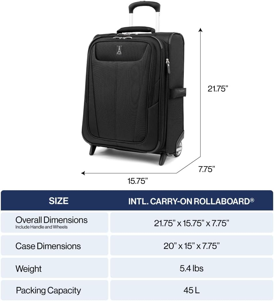Travelpro Maxlite 5 Softside Expandable Upright 2 Wheel Carry-on Luggage, Lightweight, 20-Inch — Slate Green