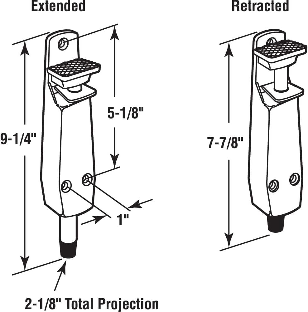 Pacific Doorware Heavy Duty Spring Loaded Step Down Push On Door Holder/Stopper (3, Duronotic)