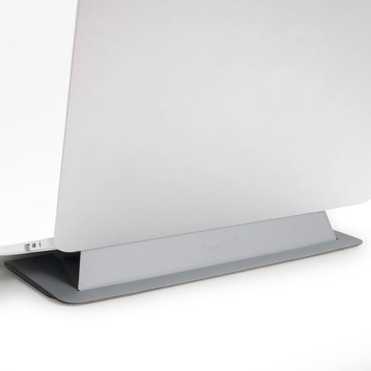 SenseAGE Laptop Stand for Desk, Office, Ergonomic Notebook Stand, Foldable & Portable Travel FlatStand, Lightweight, Anti-Slip, Compatible with MacBook Air, Pro, and Up to 15.4" Laptops (Silver)
