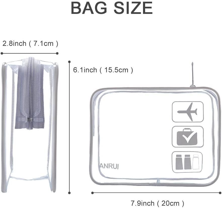 ANRUI Makeup Bags Clear Cosmetic Bag for Women Small Makeup Pouch for Girls/Kids Travel Toiletries Organizer Bags Waterproof Travel Liquids Storage Bags