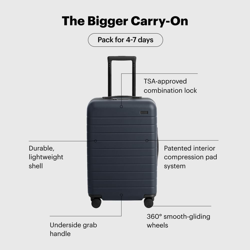 Away Bigger Carry-On Luggage, Lightweight Hardside Large Suitcase with Spinner Wheels, TSA Lock, Airline Approved, Sorbet Orange
