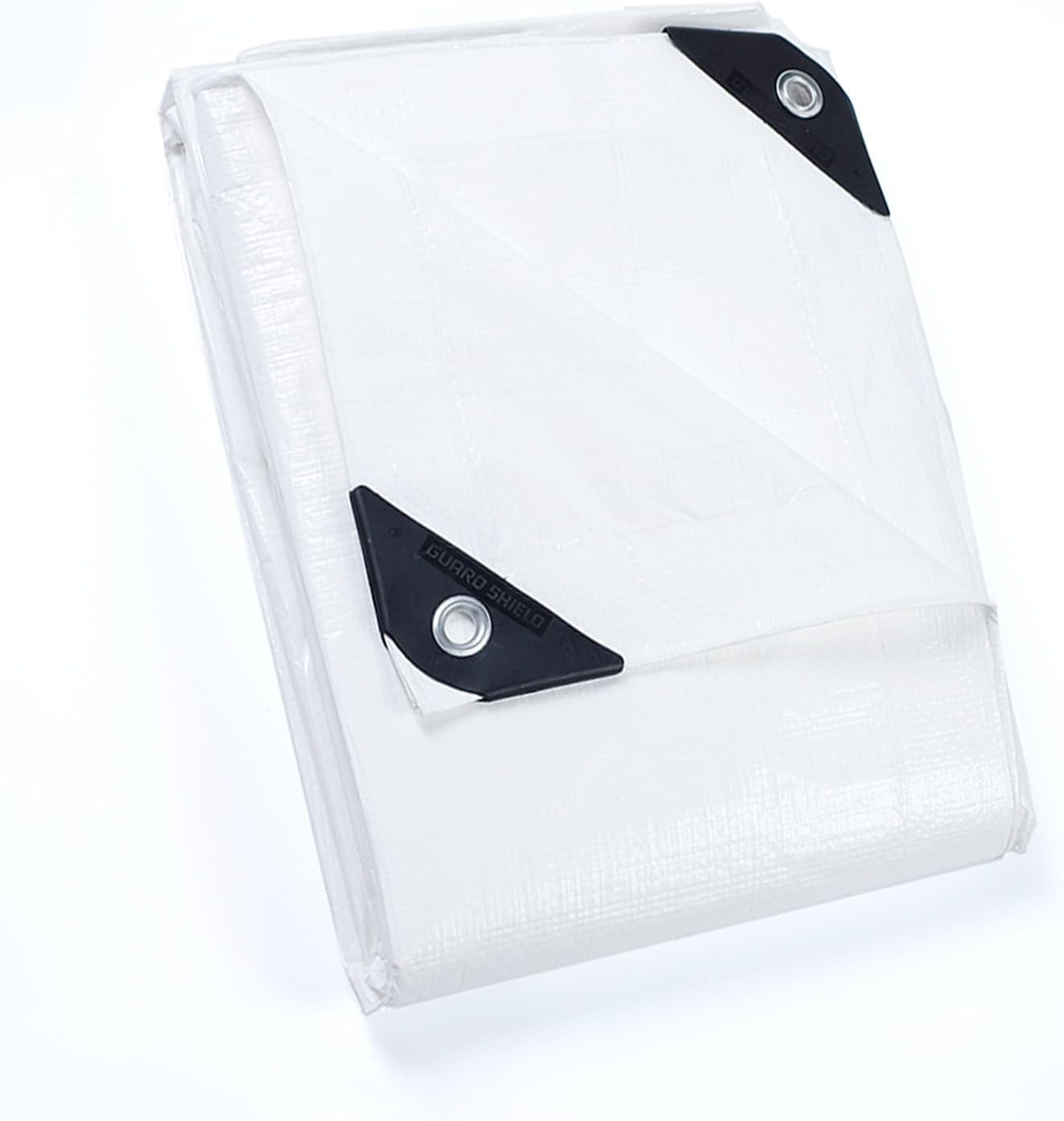 GUARD SHIELD Tarp White 8x12 Feet Multi Purpose Waterproof Poly Tarp Cover 5mil (2-Pack)